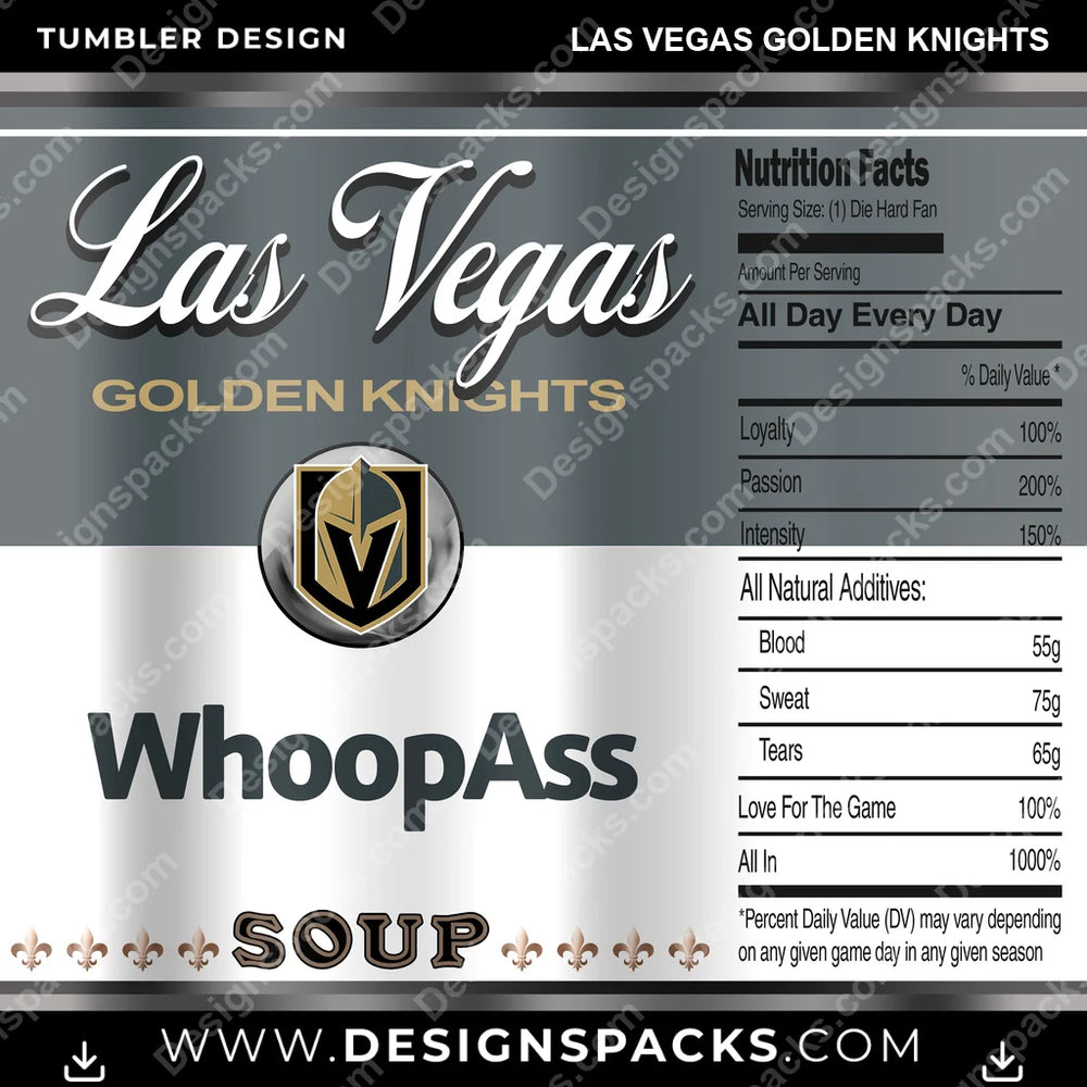 Ice Hockey Soup Can Las Vegas Golden Knights NHL Hockey Tumbler Digital Wrap Design Download