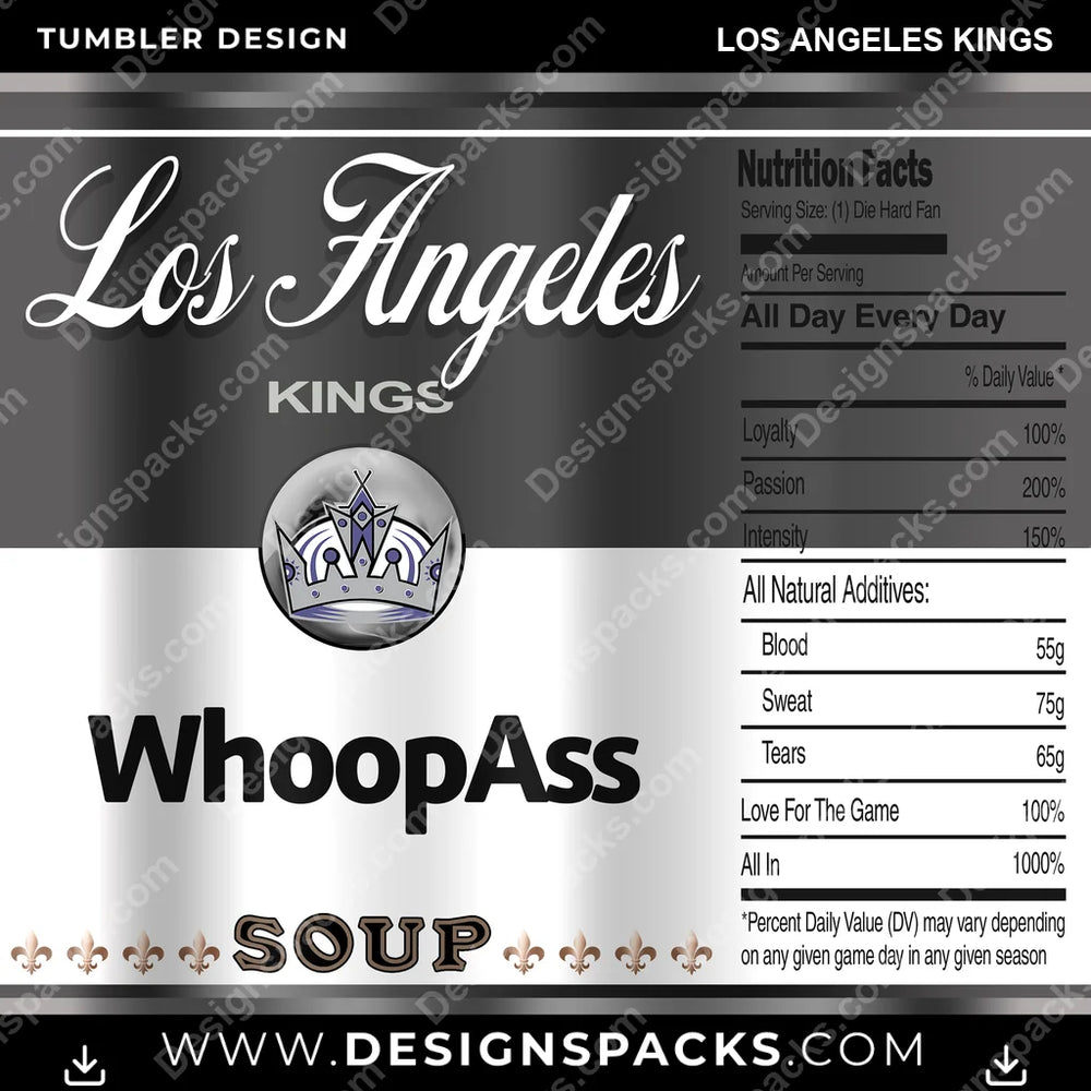 Ice Hockey Soup Can Los Angeles Kings NHL Hockey Tumbler Digital Wrap Design Download