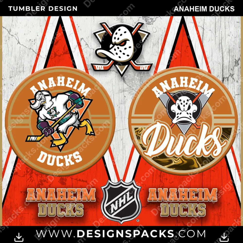 Ice Hockey Sports Anaheim Ducks NHL Hockey Tumbler Digital Wrap Design Download