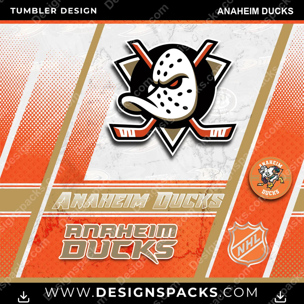 Ice Hockey Sports Anaheim Ducks NHL Hockey Tumbler Digital Wrap Design Download