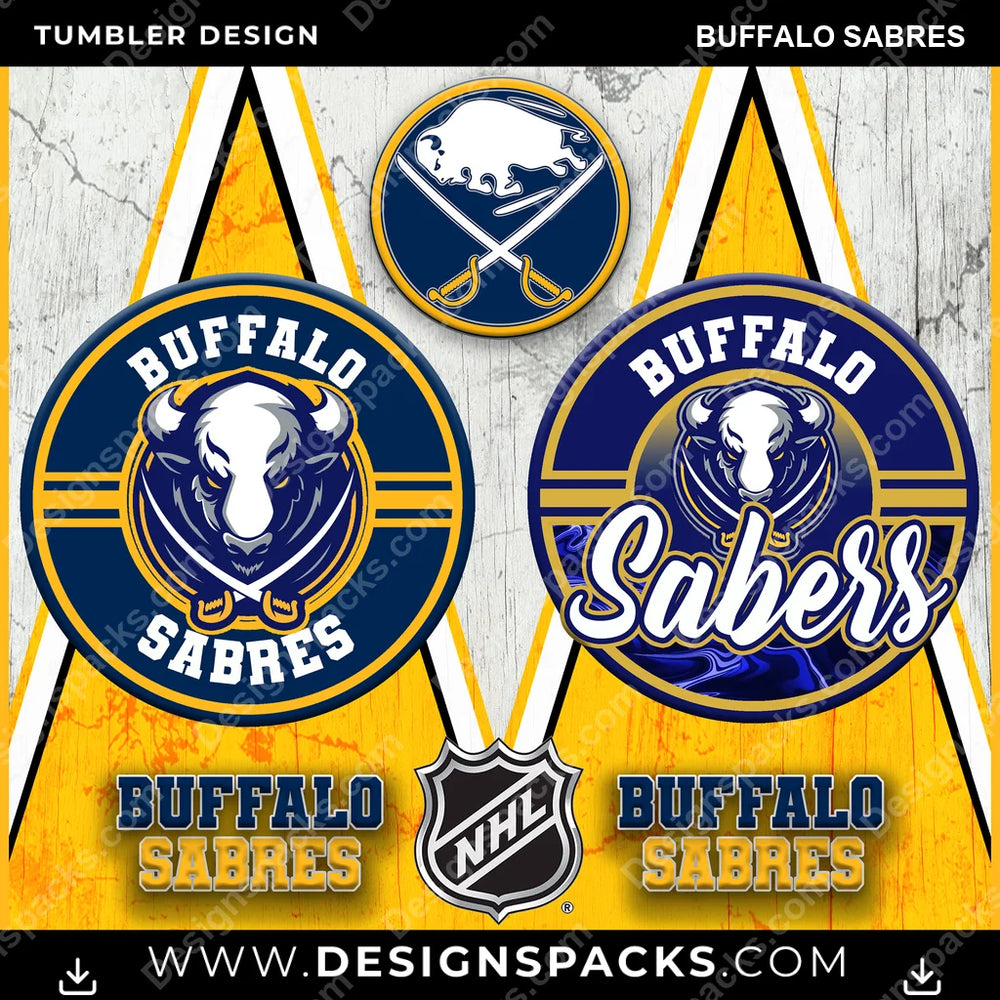 Ice Hockey Sports Buffalo Sabres NHL Hockey Tumbler Digital Wrap Design Download