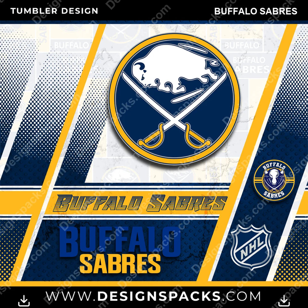 Ice Hockey Sports Buffalo Sabres NHL Hockey Tumbler Digital Wrap Design Download