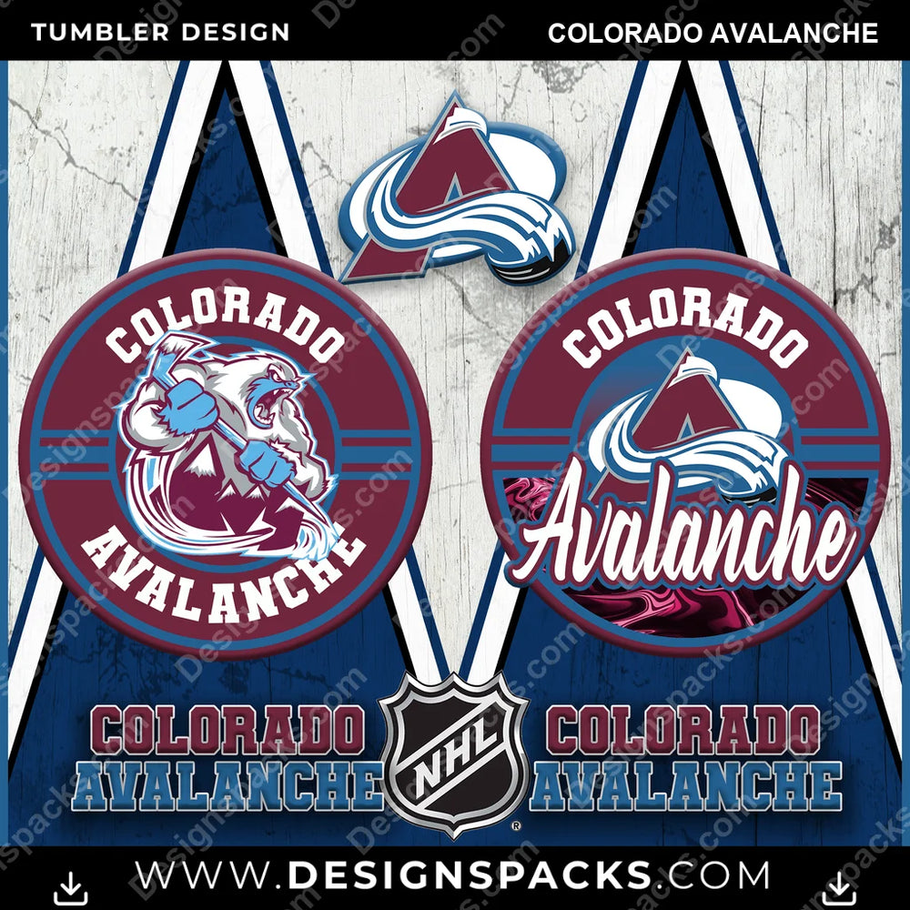 Ice Hockey Sports Colorado Avalanche NHL Hockey Tumbler Digital Wrap Design Download