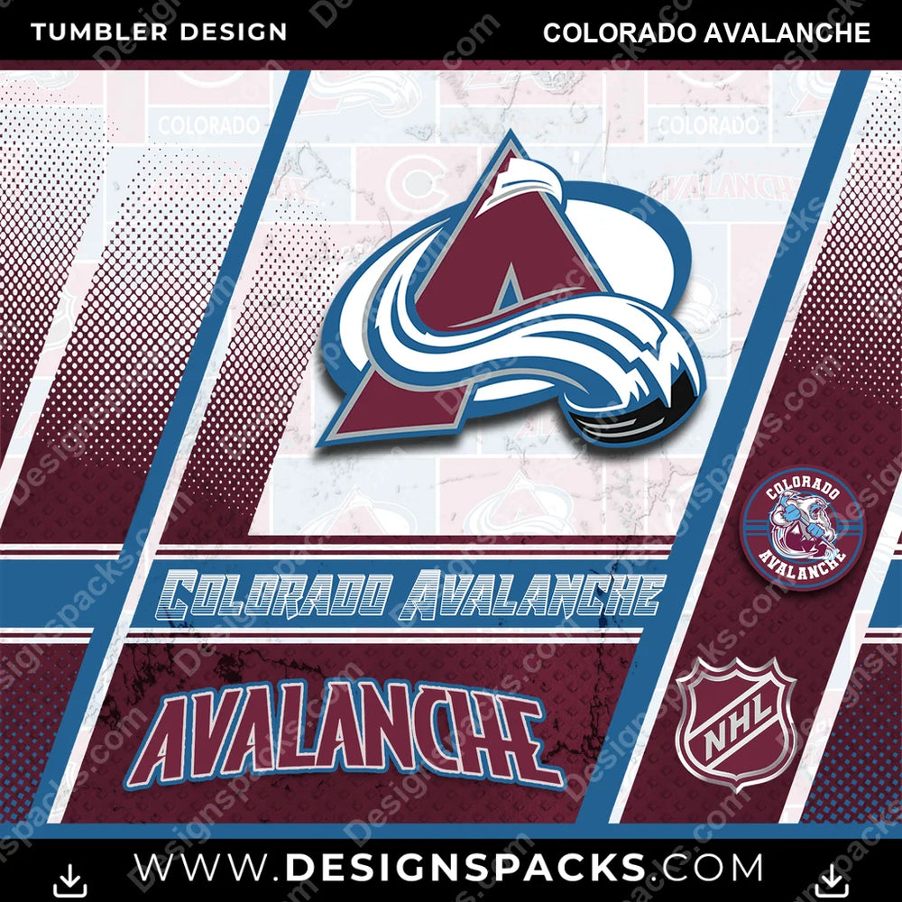 Ice Hockey Sports Colorado Avalanche NHL Hockey Tumbler Digital Wrap Design Download