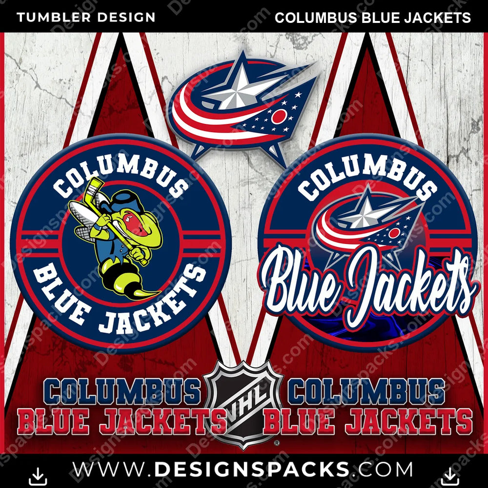 Ice Hockey Sports Columbus Blue Jackets NHL Hockey Tumbler Digital Wrap Design Download