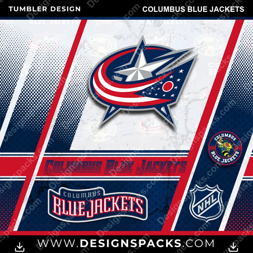 Ice Hockey Sports Columbus Blue Jackets NHL Hockey Tumbler Digital Wrap Design Download