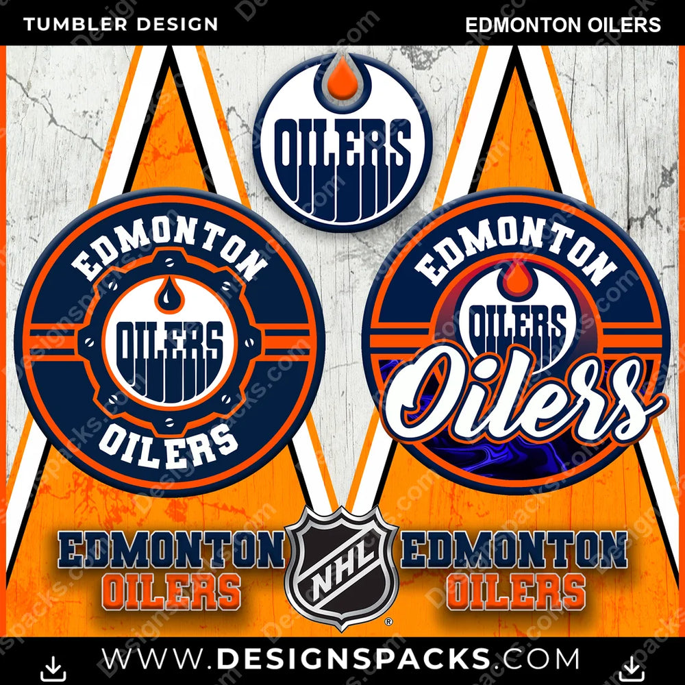 Ice Hockey Sports Edmonton Oilers NHL Hockey Tumbler Digital Wrap Design Download