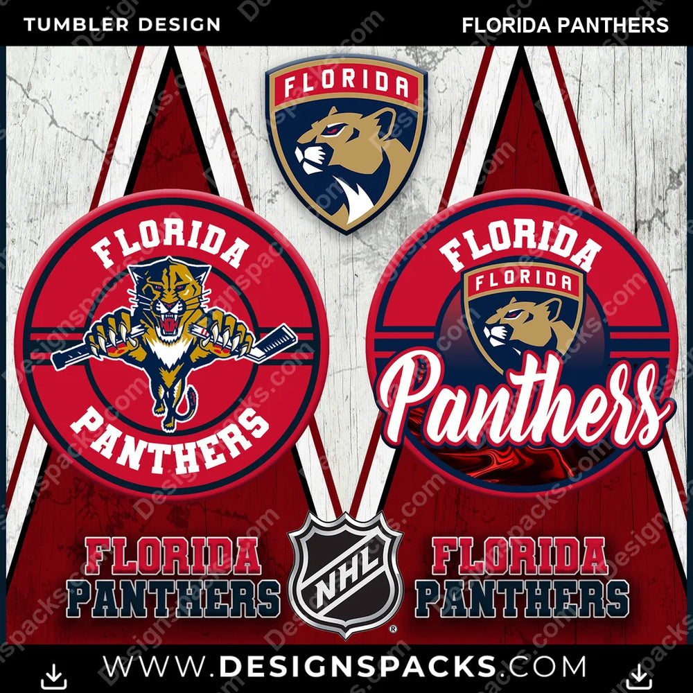 Ice Hockey Sports Florida Panthers NHL Hockey Tumbler Digital Wrap Design Download