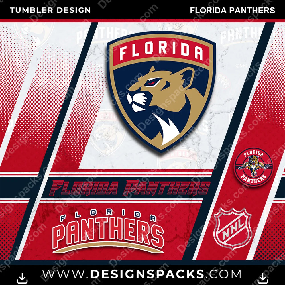 Ice Hockey Sports Florida Panthers NHL Hockey Tumbler Digital Wrap Design Download