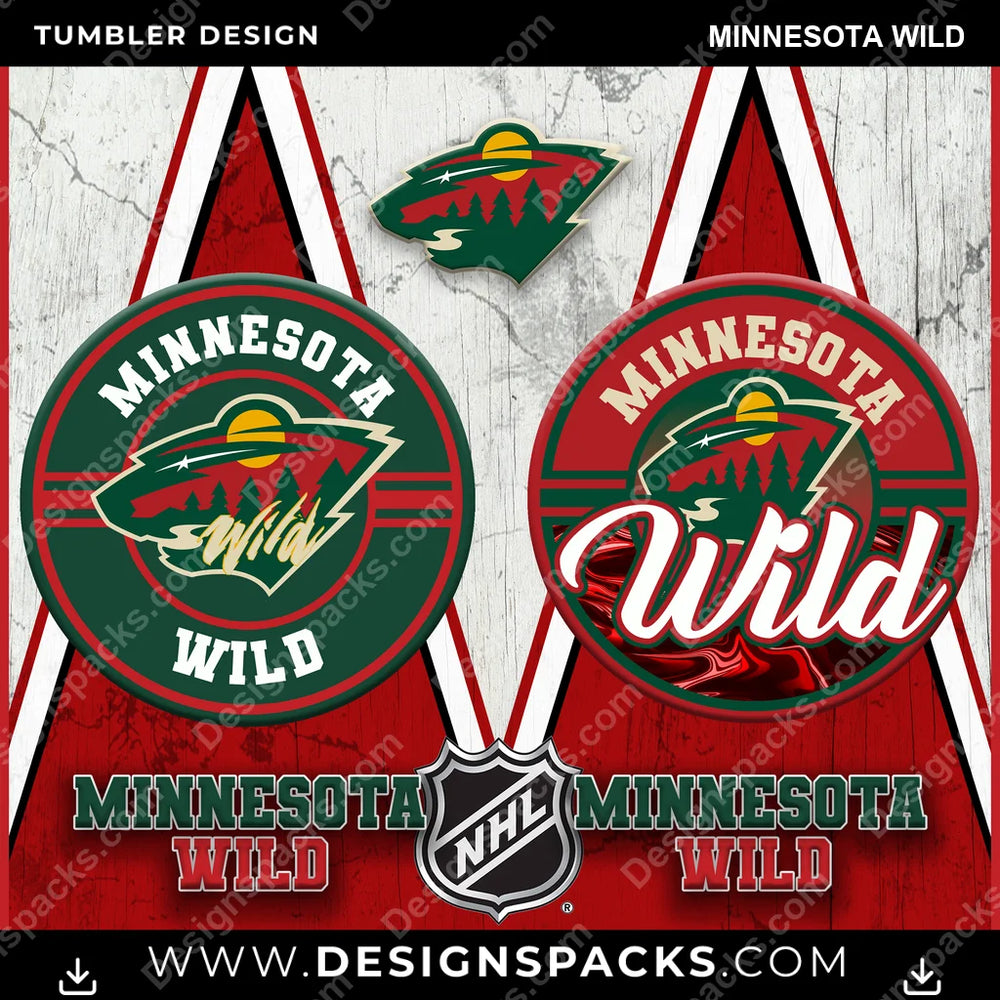 Ice Hockey Sports Minnesota Wild NHL Hockey Tumbler Digital Wrap Design Download