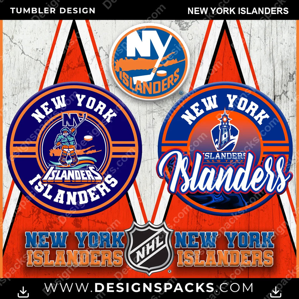 Ice Hockey Sports New York Islanders NHL Hockey Tumbler Digital Wrap Design Download