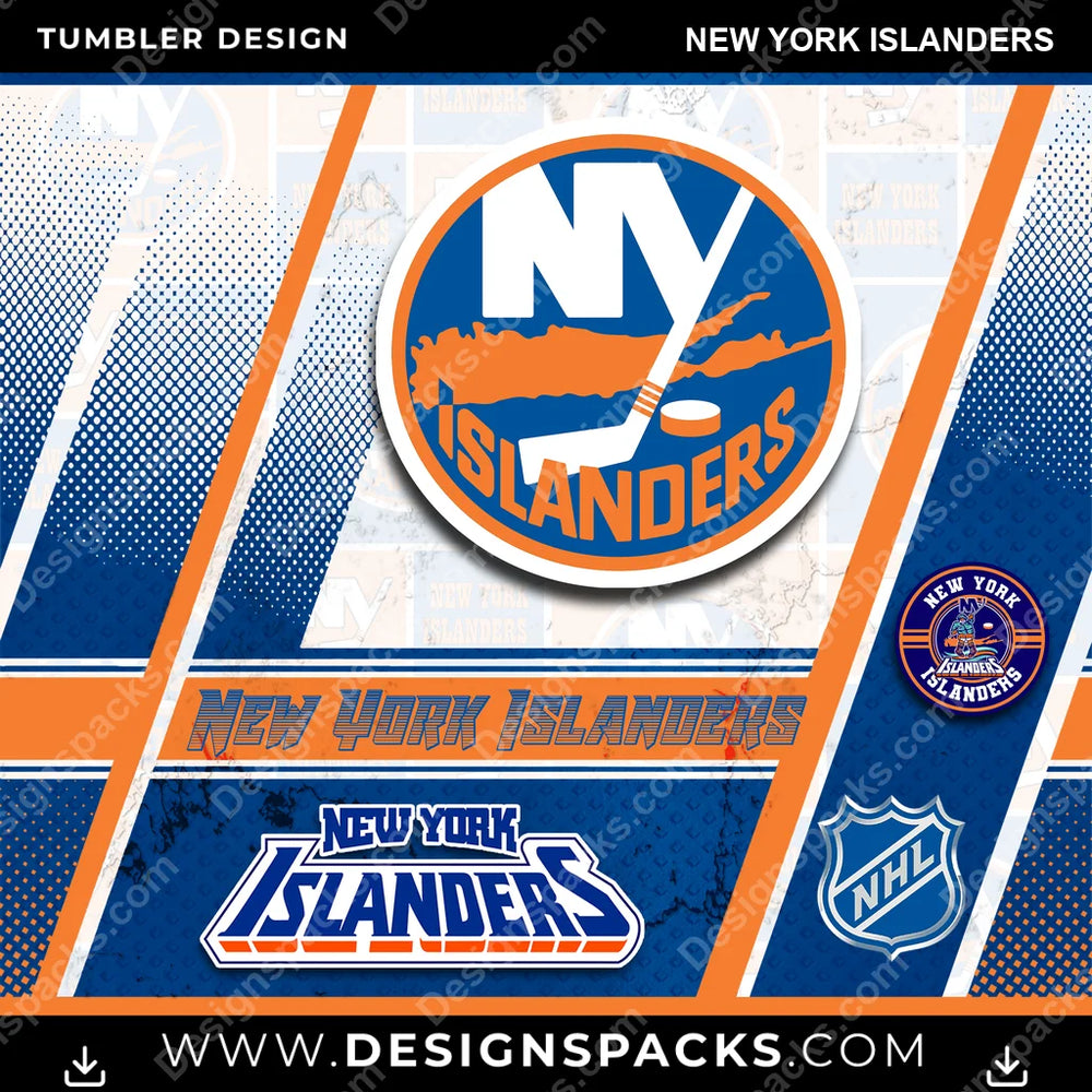 Ice Hockey Sports New York Islanders NHL Hockey Tumbler Digital Wrap Design Download