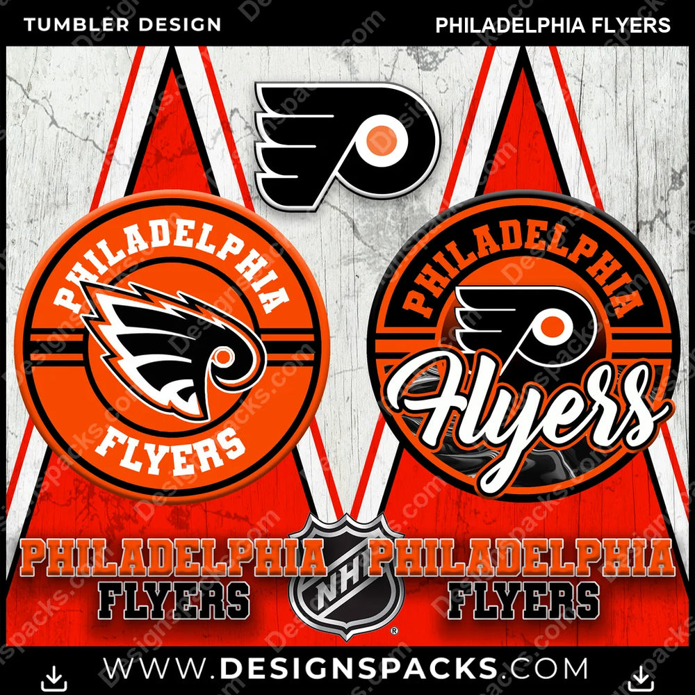 Ice Hockey Sports Philadelphia Flyers NHL Hockey Tumbler Digital Wrap Design Download