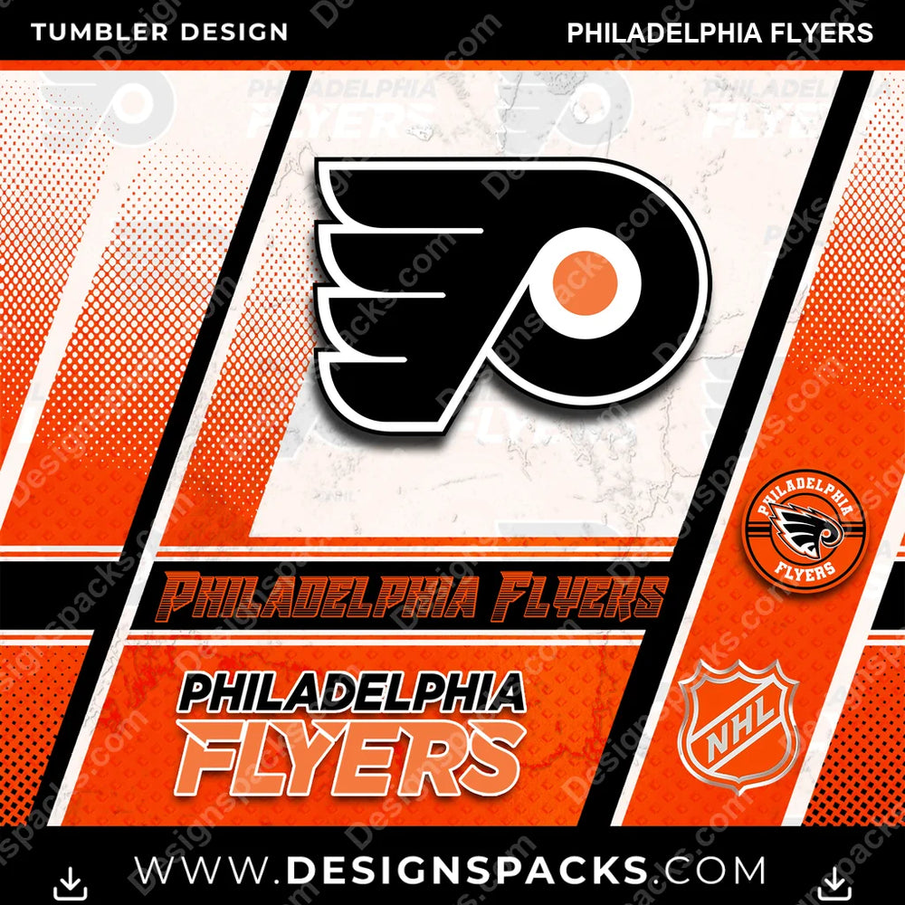 Ice Hockey Sports Philadelphia Flyers NHL Hockey Tumbler Digital Wrap Design Download