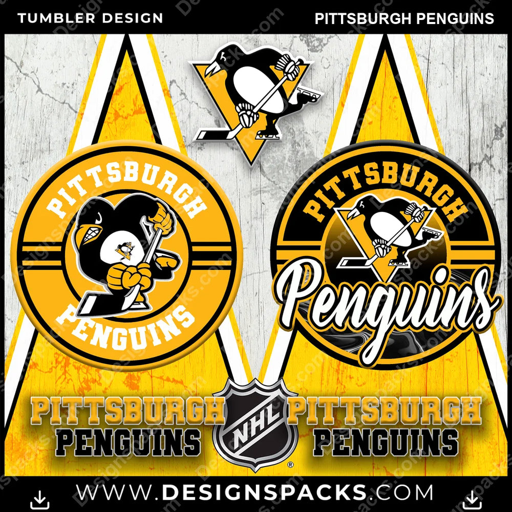 Ice Hockey Sports Pittsburgh Penguins NHL Hockey Tumbler Digital Wrap Design Download