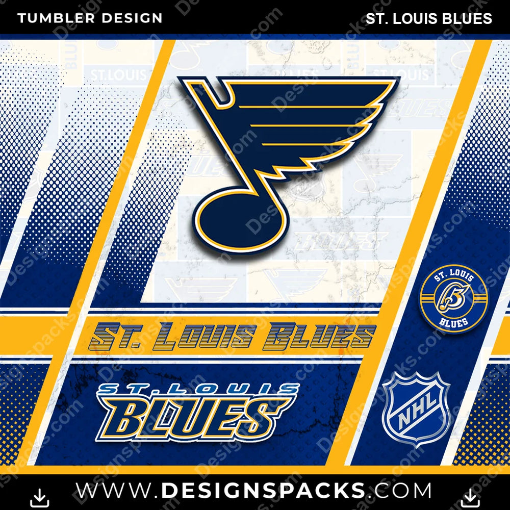 Ice Hockey Sports St. Louis Blues NHL Hockey Tumbler Digital Wrap Design Download