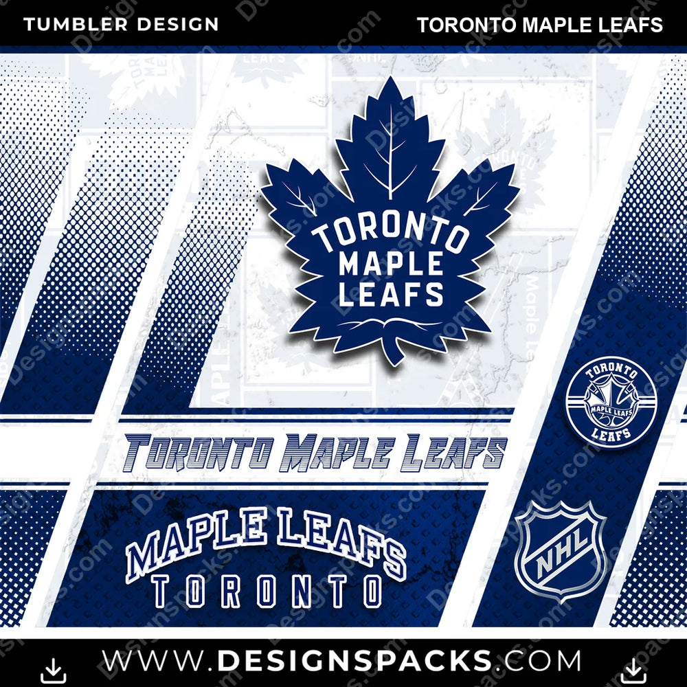 Ice Hockey Sports Toronto Maple Leafs NHL Hockey Tumbler Digital Wrap Design Download
