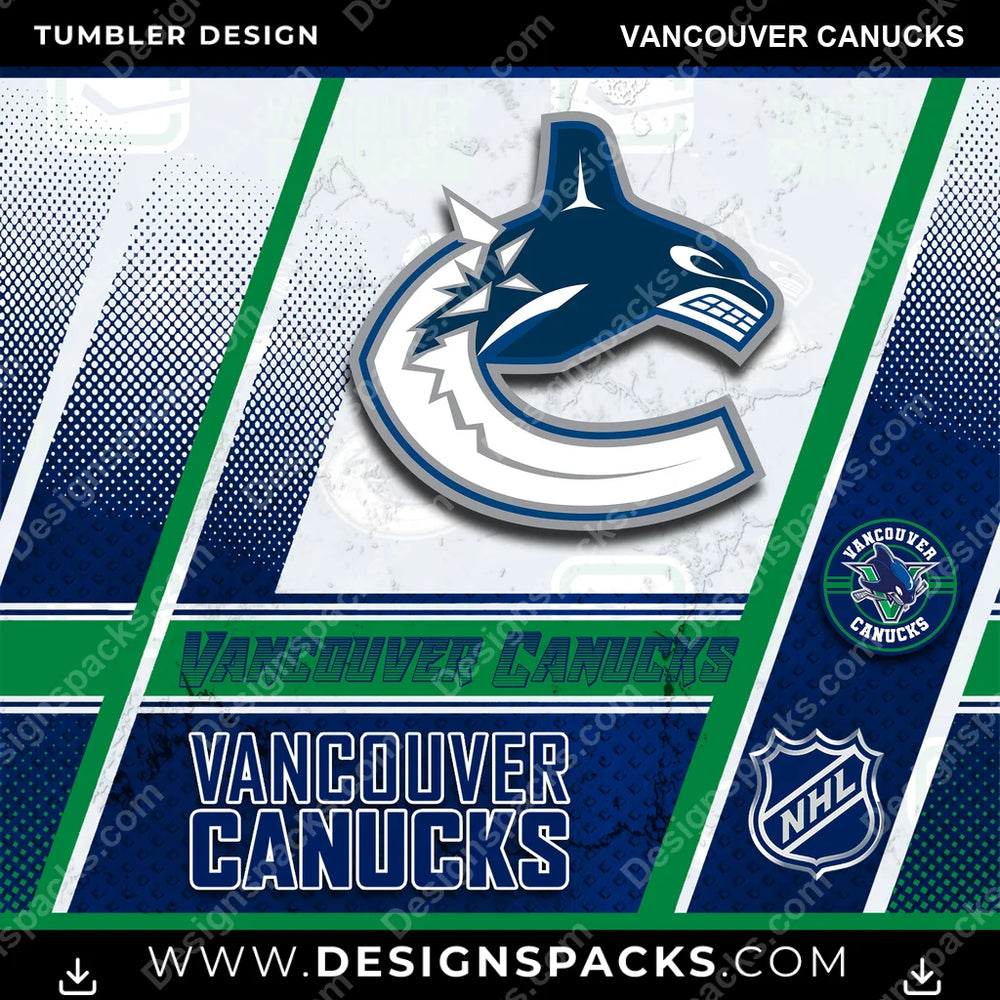 Ice Hockey Sports Vancouver Canucks NHL Hockey Tumbler Digital Wrap Design Download