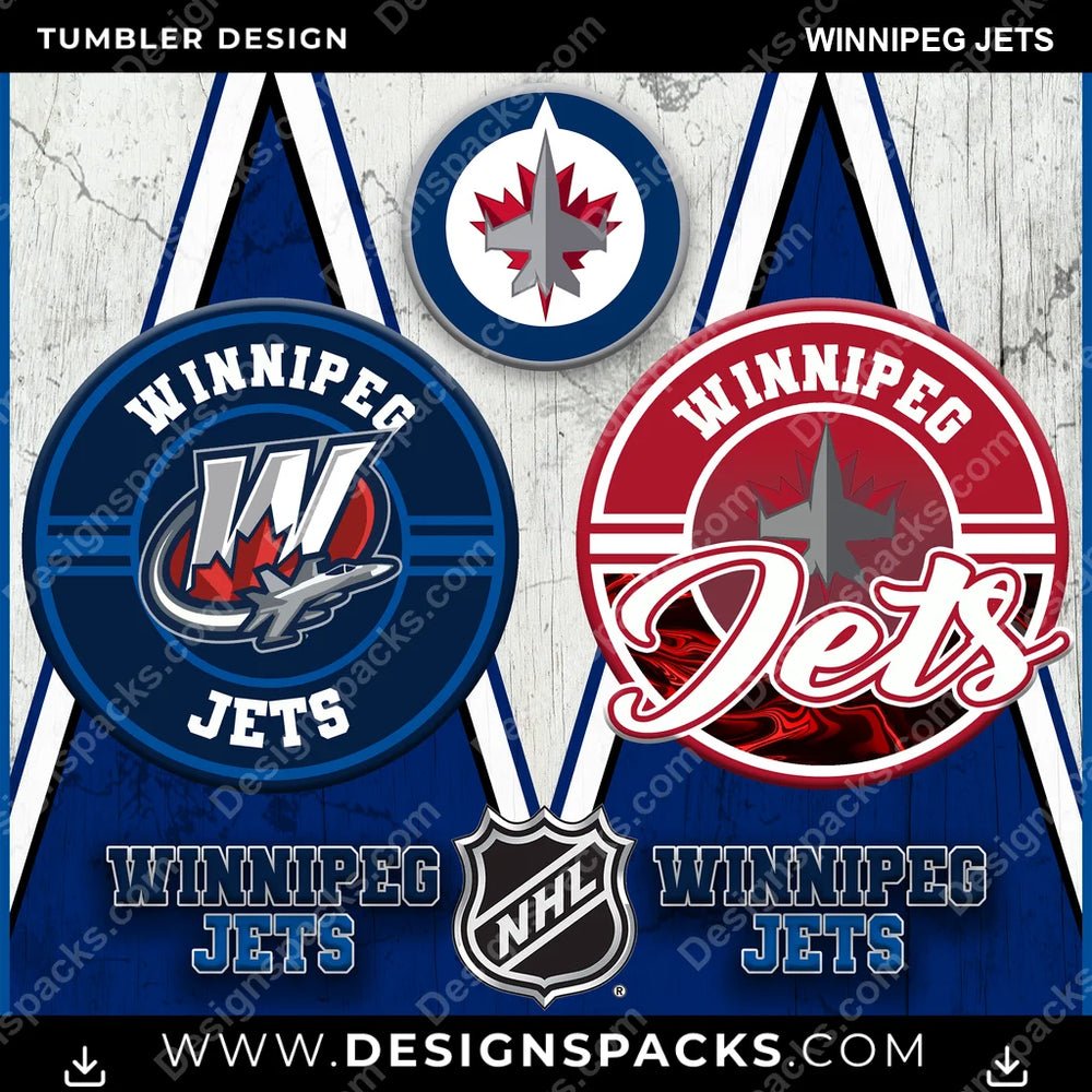 Ice Hockey Sports Winnipeg Jets NHL Hockey Tumbler Digital Wrap Design Download