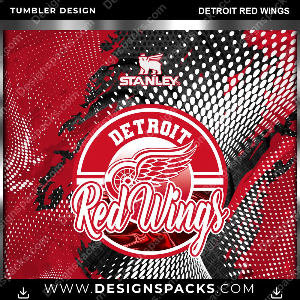 Ice Hockey Stanley Detroit Red Wings NHL Hockey Tumbler Digital Wrap Design Download