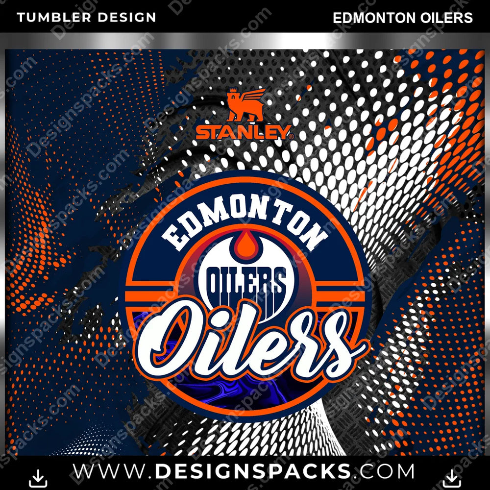 Ice Hockey Stanley Edmonton Oilers NHL Hockey Tumbler Digital Wrap Design Download