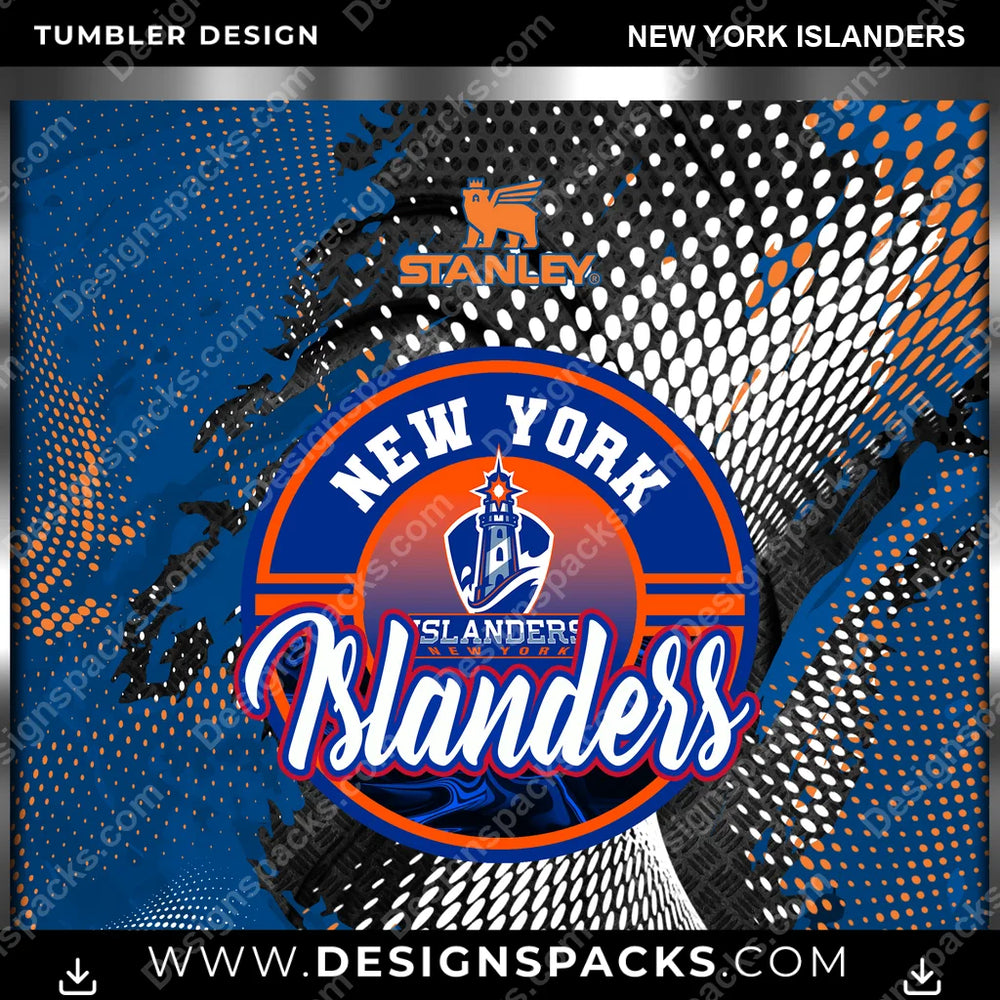 Ice Hockey Stanley New York Islanders NHL Hockey Tumbler Digital Wrap Design Download