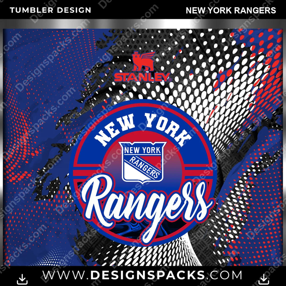 Ice Hockey Stanley New York Rangers NHL Hockey Tumbler Digital Wrap Design Download