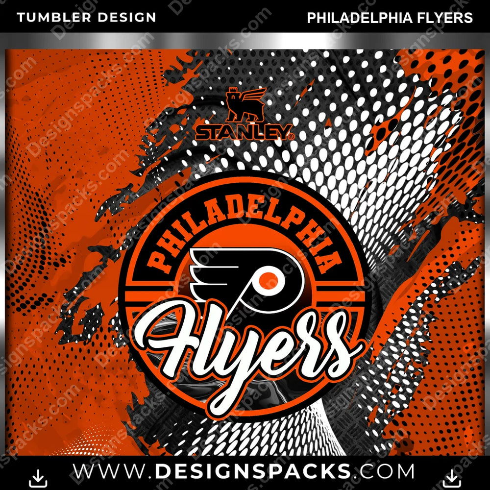 Ice Hockey Stanley Philadelphia Flyers NHL Hockey Tumbler Digital Wrap Design Download