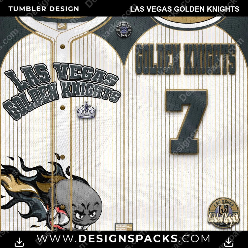 Ice Hockey Team Button-Up Jersey Las Vegas Golden Knights NHL Hockey Tumbler Digital Wrap Design Download