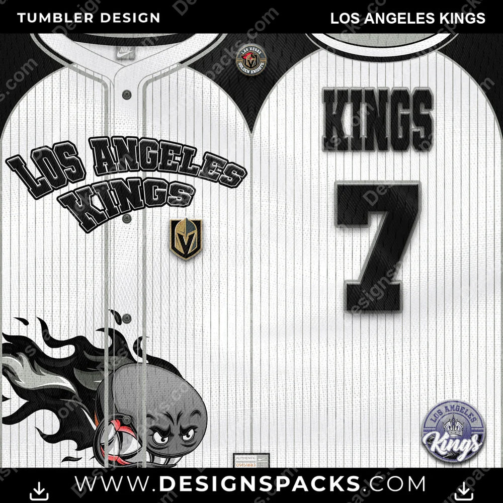 Ice Hockey Team Button-Up Jersey Los Angeles Kings NHL Hockey Tumbler Digital Wrap Design Download