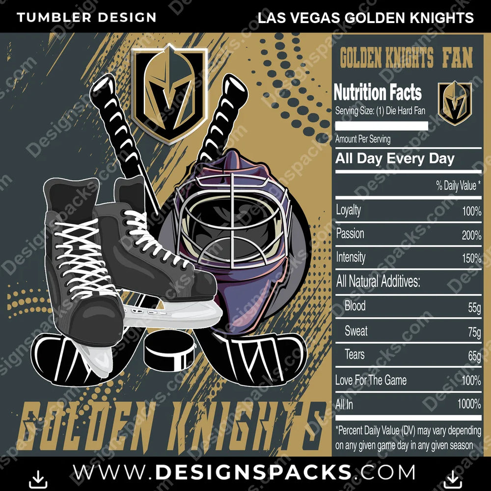 Ice Hockey Team Fan Las Vegas Golden Knights NHL Hockey Tumbler Digital Wrap Design Download