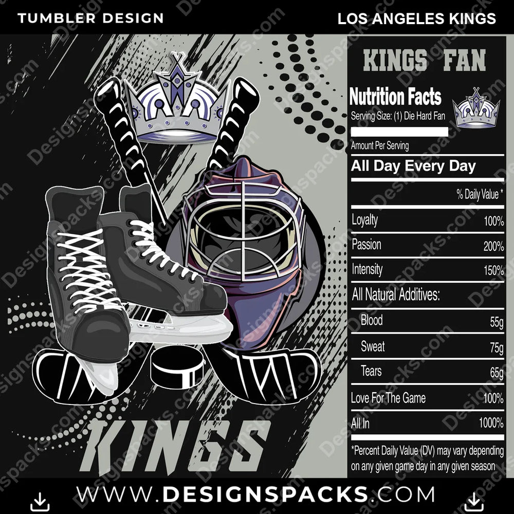 Ice Hockey Team Fan Los Angeles Kings NHL Hockey Tumbler Digital Wrap Design Download
