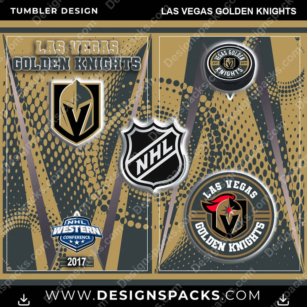 Ice Hockey Team Logo Las Vegas Golden Knights NHL Hockey Tumbler Digital Wrap Design Download