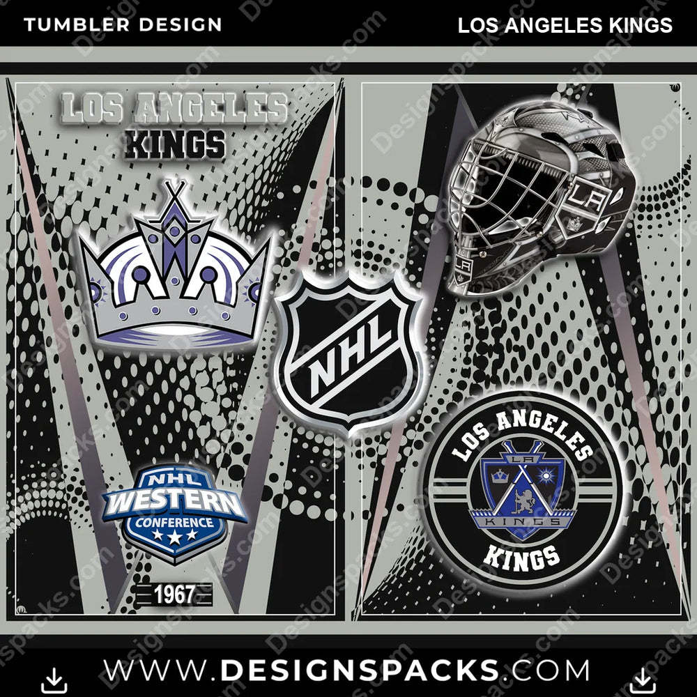 Ice Hockey Team Logo Los Angeles Kings NHL Hockey Tumbler Digital Wrap Design Download