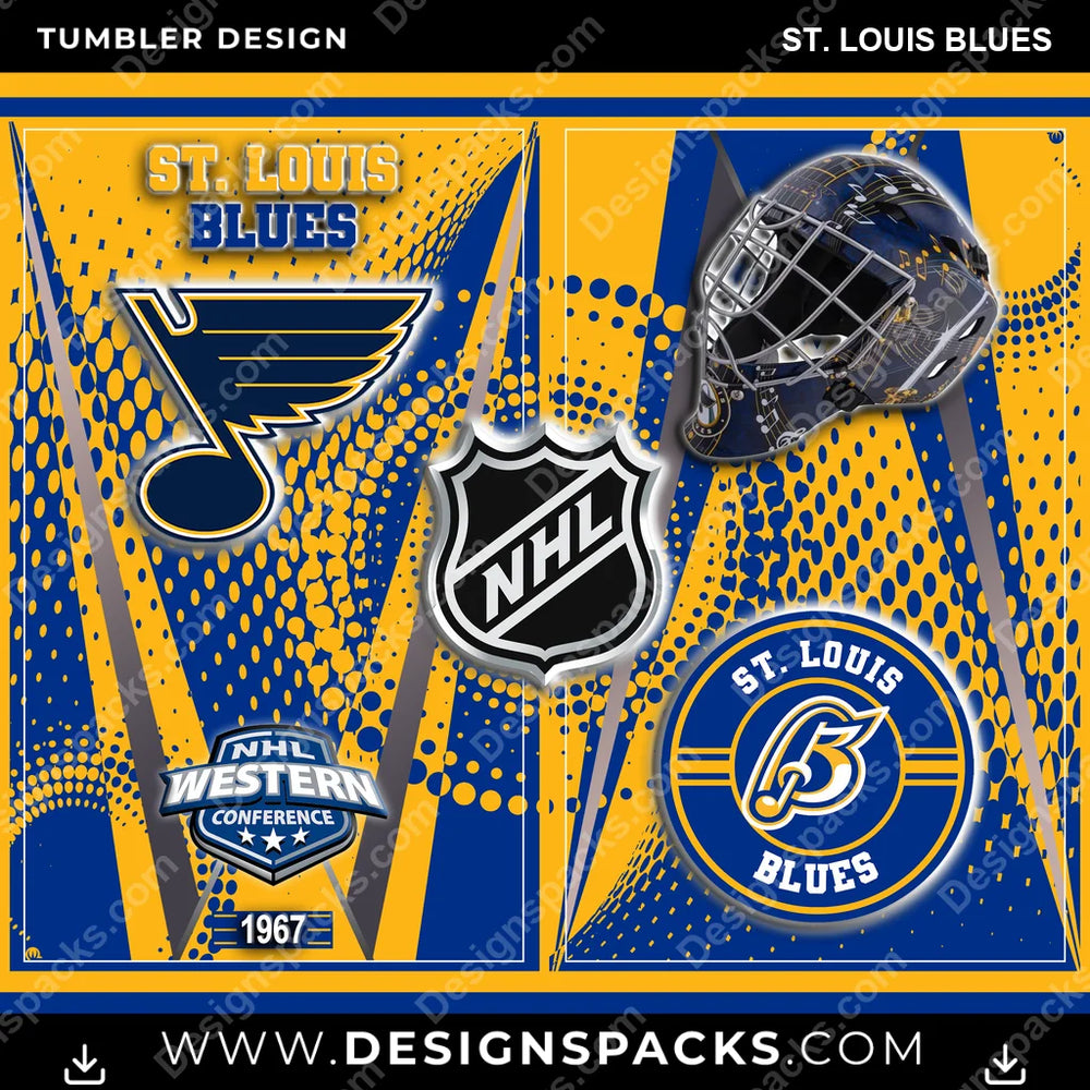 Ice Hockey Team Logo St. Louis Blues NHL Hockey Tumbler Digital Wrap Design Download