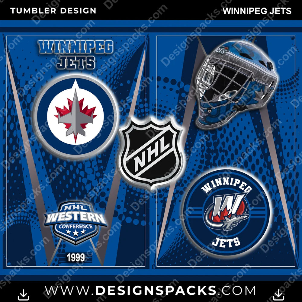 Ice Hockey Team Logo Winnipeg Jets NHL Hockey Tumbler Digital Wrap Design Download