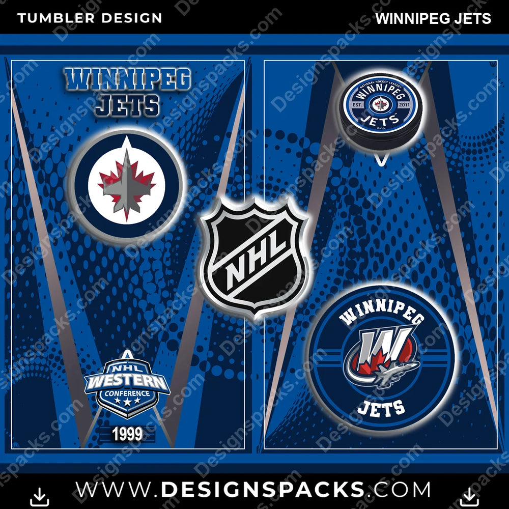 Ice Hockey Team Logo Winnipeg Jets NHL Hockey Tumbler Digital Wrap Design Download