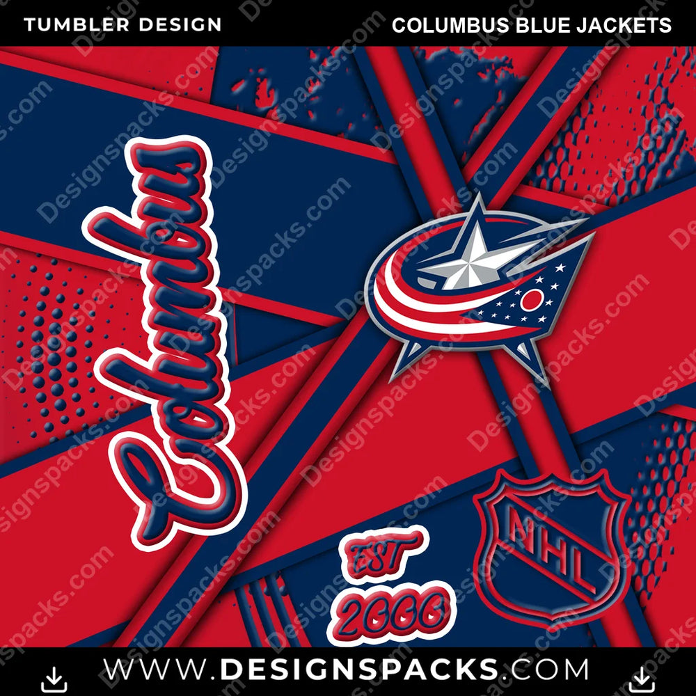 Ice Hockey Team Sport Columbus Blue Jackets NHL Hockey Tumbler Digital Wrap Design Download