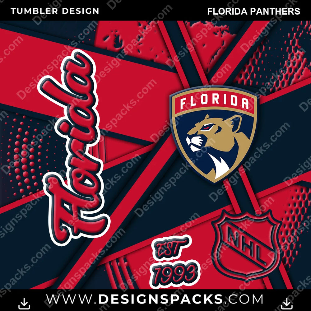 Ice Hockey Team Sport Florida Panthers NHL Hockey Tumbler Digital Wrap Design Download