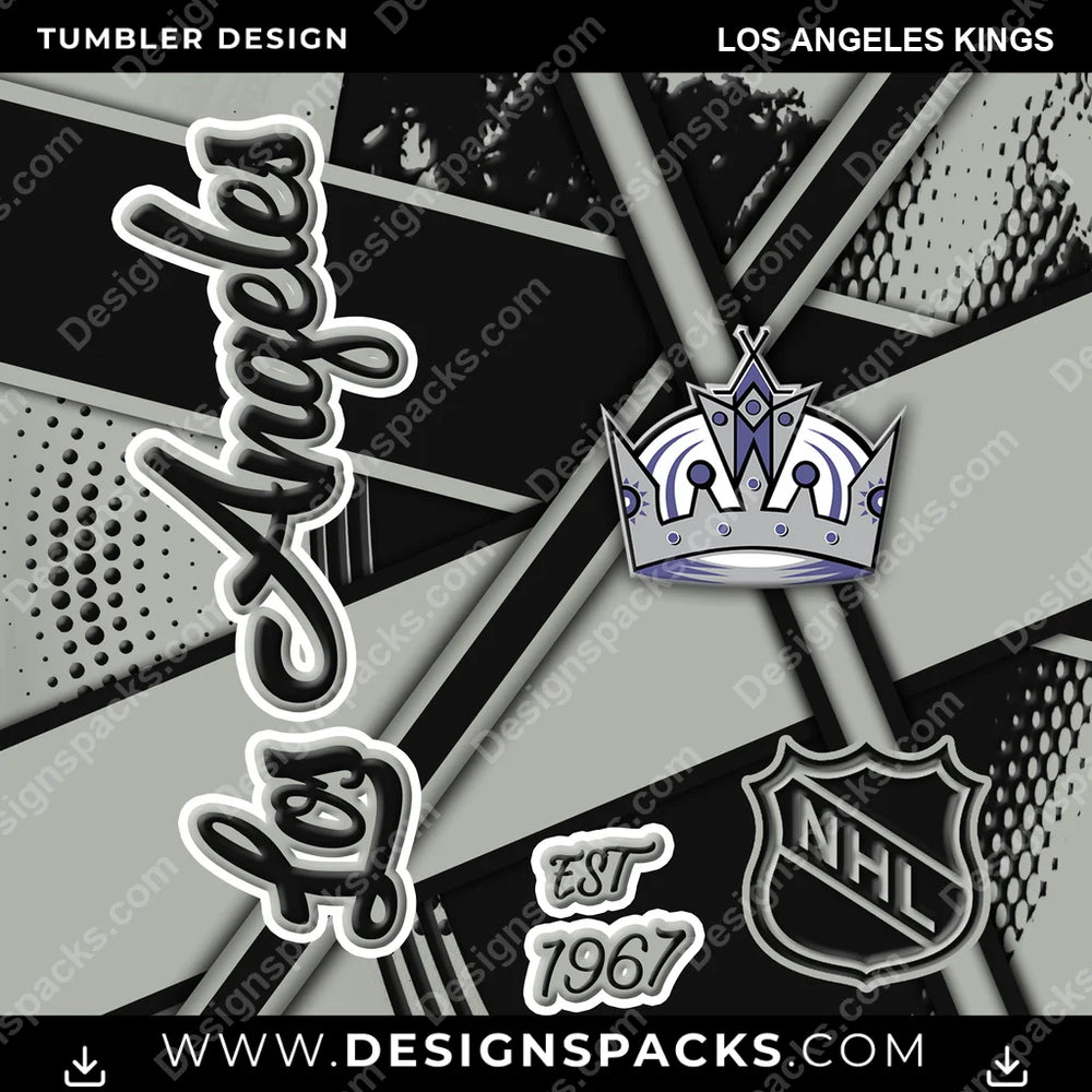 Ice Hockey Team Sport Los Angeles Kings NHL Hockey Tumbler Digital Wrap Design Download