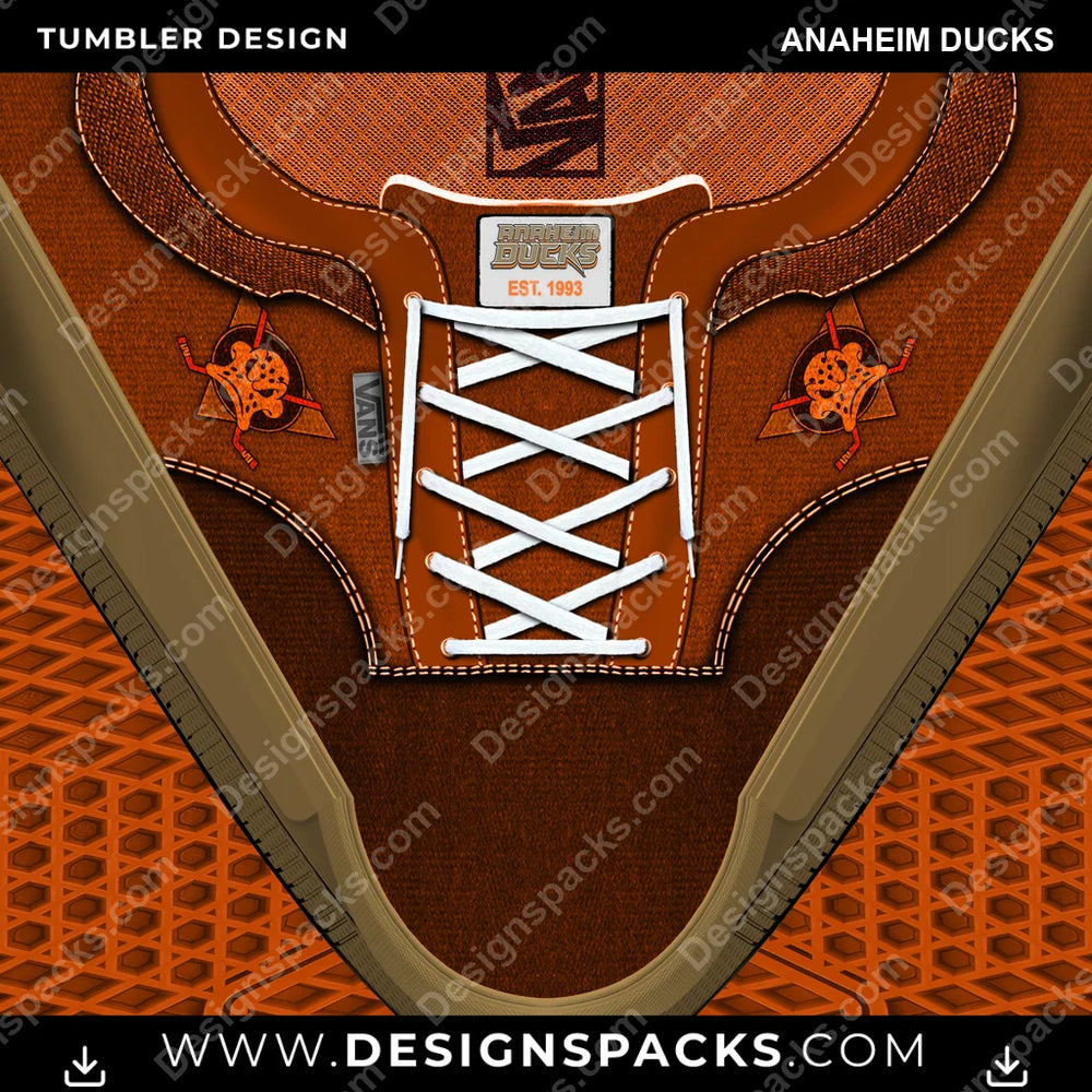 Ice Hockey VANS Atwood DX Anaheim Ducks NHL Hockey Tumbler Digital Wrap Design Download