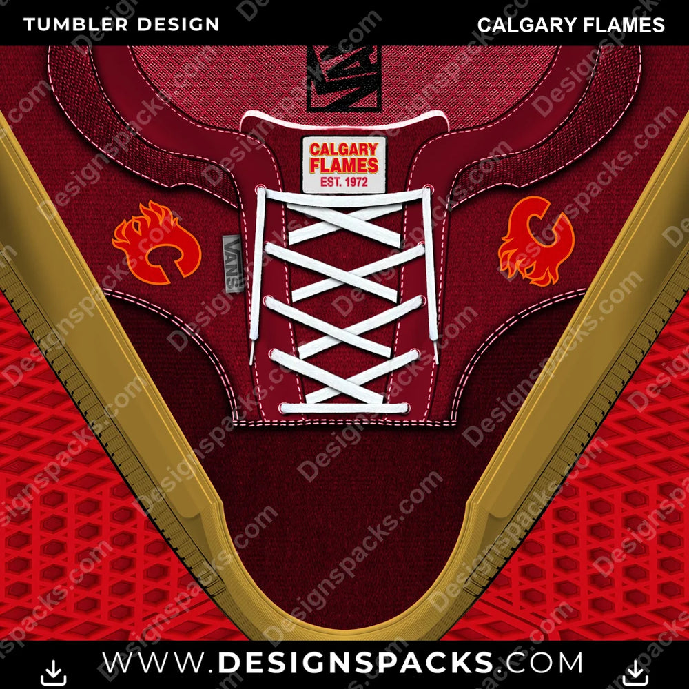 Ice Hockey VANS Atwood DX Calgary Flames NHL Hockey Tumbler Digital Wrap Design Download