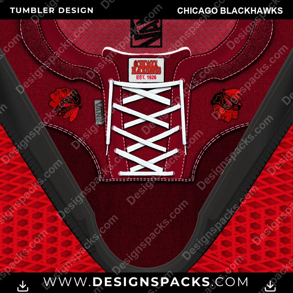 Ice Hockey VANS Atwood DX Chicago Blackhawks NHL Hockey Tumbler Digital Wrap Design Download