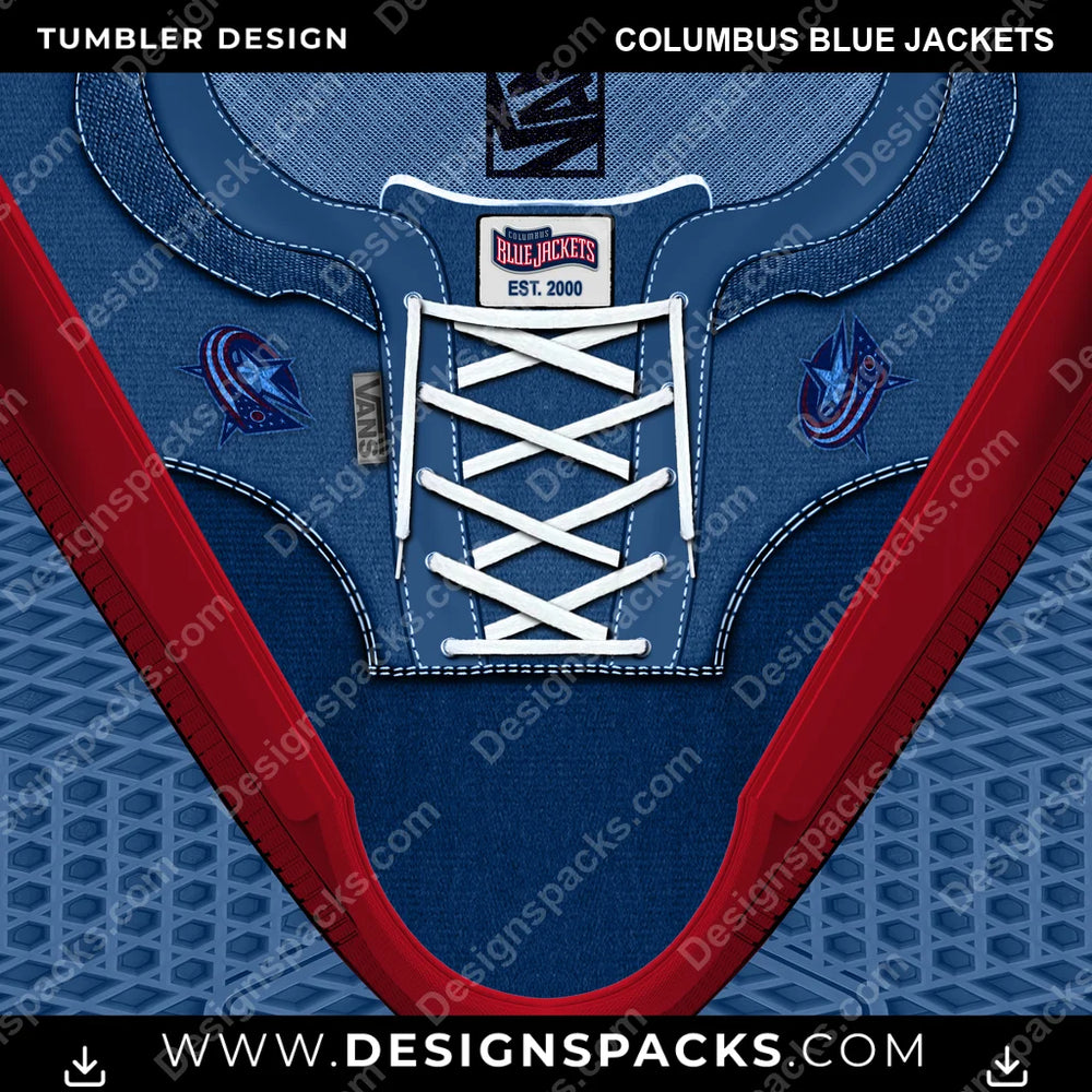 Ice Hockey VANS Atwood DX Columbus Blue Jackets NHL Hockey Tumbler Digital Wrap Design Download