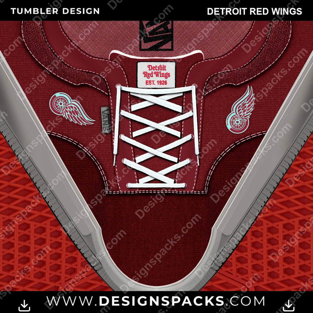 Ice Hockey VANS Atwood DX Detroit Red Wings NHL Hockey Tumbler Digital Wrap Design Download