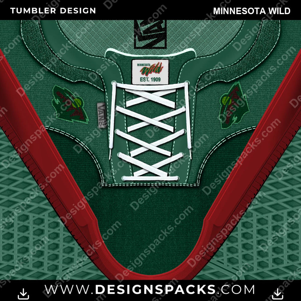 Ice Hockey VANS Atwood DX Minnesota Wild NHL Hockey Tumbler Digital Wrap Design Download