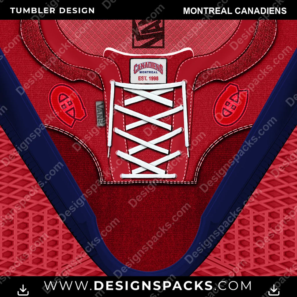 Ice Hockey VANS Atwood DX Montreal Canadiens NHL Hockey Tumbler Digital Wrap Design Download