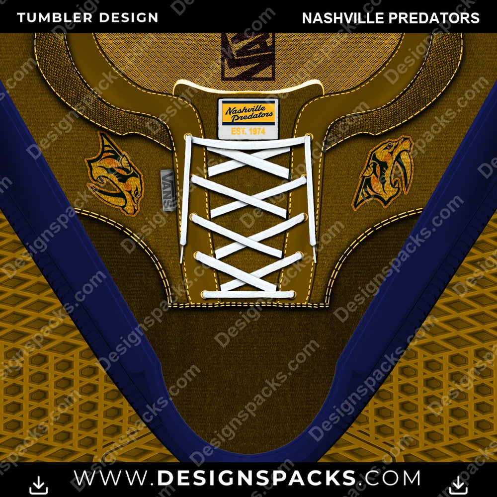 Ice Hockey VANS Atwood DX Nashville Predators NHL Hockey Tumbler Digital Wrap Design Download