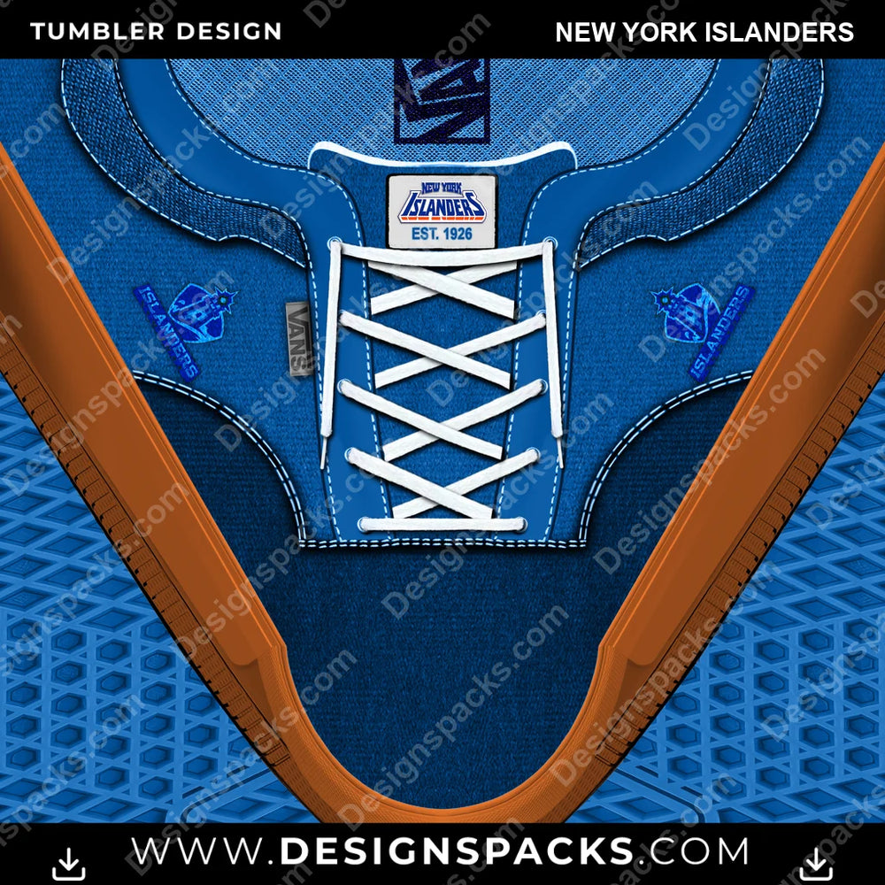 Ice Hockey VANS Atwood DX New York Islanders NHL Hockey Tumbler Digital Wrap Design Download