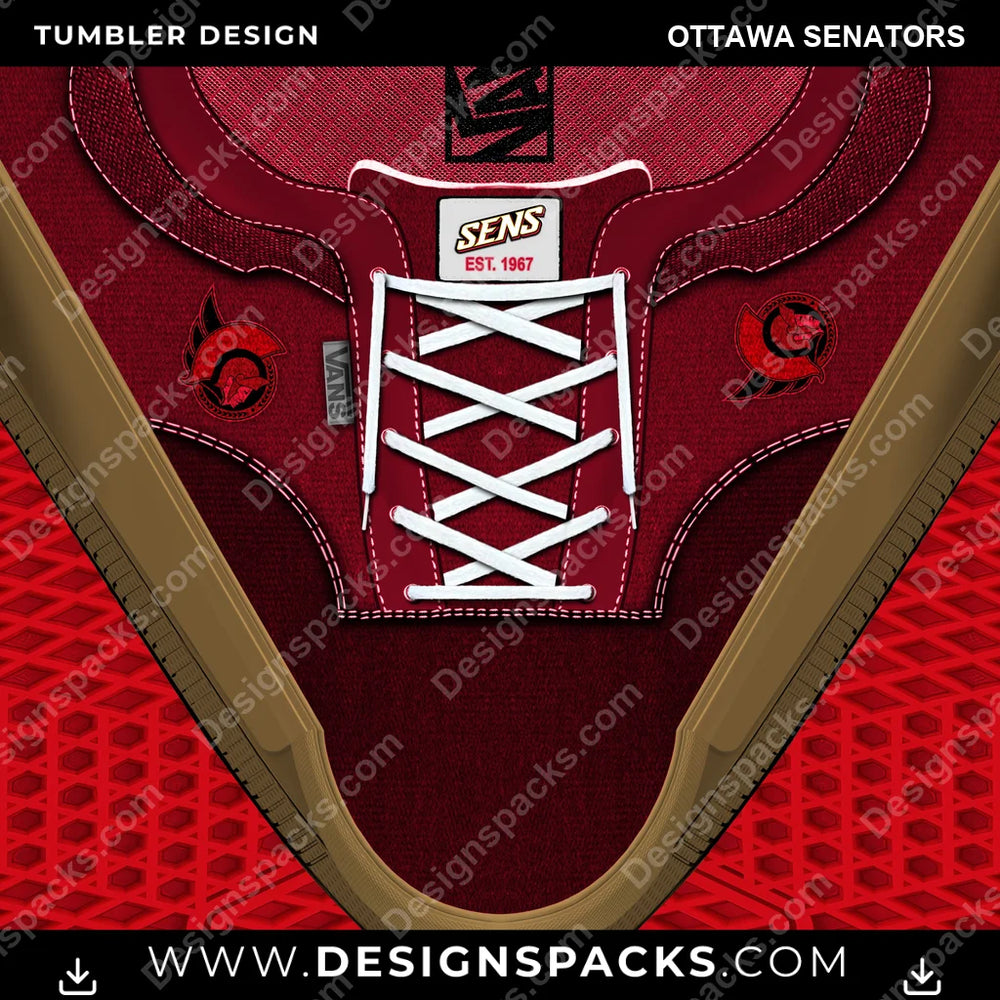 Ice Hockey VANS Atwood DX Ottawa Senators NHL Hockey Tumbler Digital Wrap Design Download